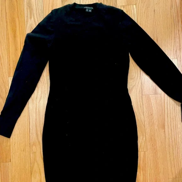 adele long black dress CODO Cashmere Knit Love Mini Dress Black